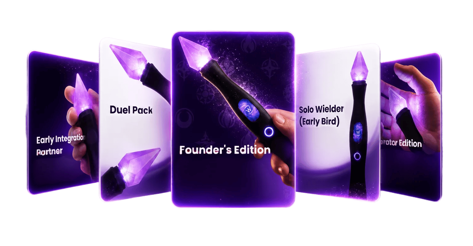 The Wand One Kickstarter reward tiers, from Early Integration Partner to Founder's Edition